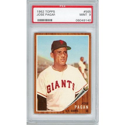 1962 Topps Jose Pagan #565 PSA 9 P1379