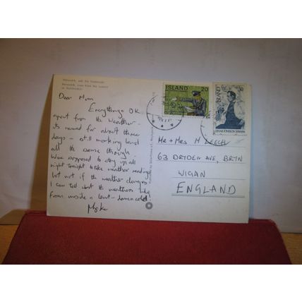 THORSMORK, ICELAND..used vintage postcard 1974 stamp =