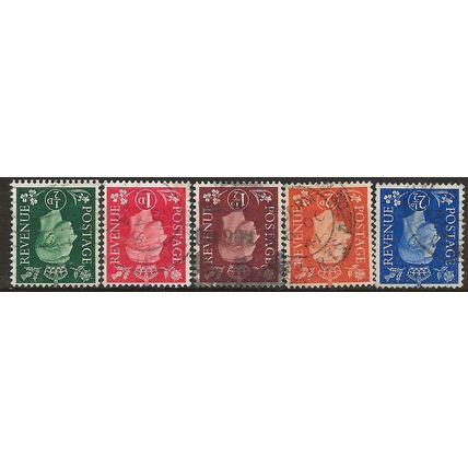 1937 SG462i-466i Dark Colour Definitive Set Wmk Inverted Fine Used . .