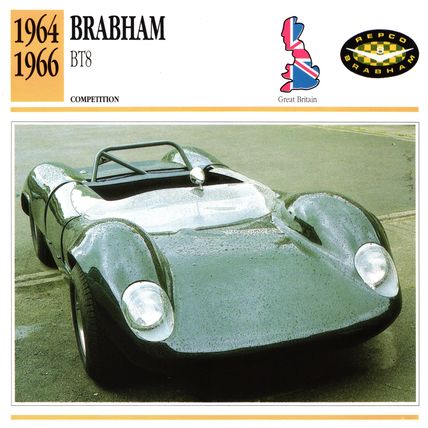 Collectors Club card. Classic Cars. Brabham BT44 Formula One racing car