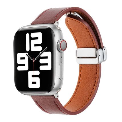Magnetic Buckle Skin Feel Leather Watch Band, For Apple Watch Serie 2 42mm, For