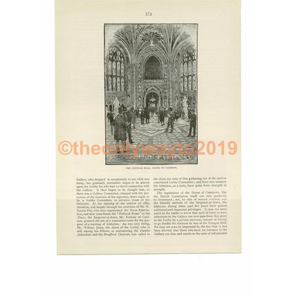 Central Hall, House of Commons, London, Book Illustration (Print), c1893