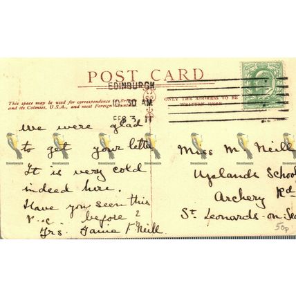 St Giles Cathedral (Interior), Edinburgh, Postcard, 1911