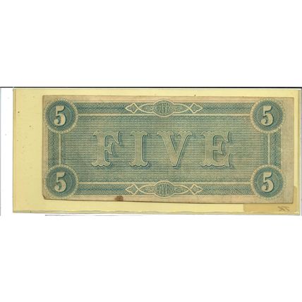 1864 Confederate $5.00 Bill XF