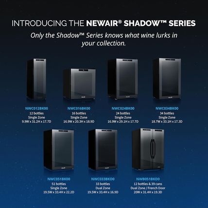 Newair 16 Bottle Wine Cooler Refrigerator | Shadow Series | Freestanding Mirrore