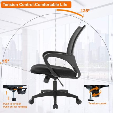 Home Office Chair Ergonomic Desk Chair Mesh Computer Chair with Lumbar Support A