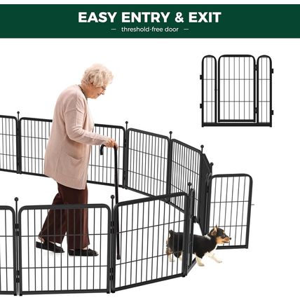 FXW Rollick Dog Playpen for Yard, RV Camping, 24 Inch 8 Panels for Puppy and Sma
