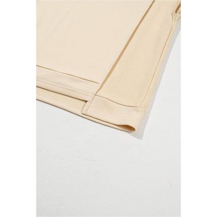 Beige Splicing Round Neck Pullover Sweatshirt