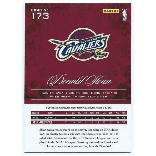 2012-13 Prestige - #173 - Donald Sloan RC