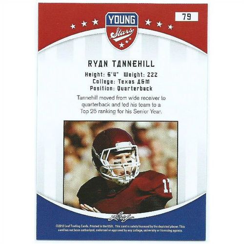 2012 Leaf Young Stars - #79 - Ryan Tannehill RC