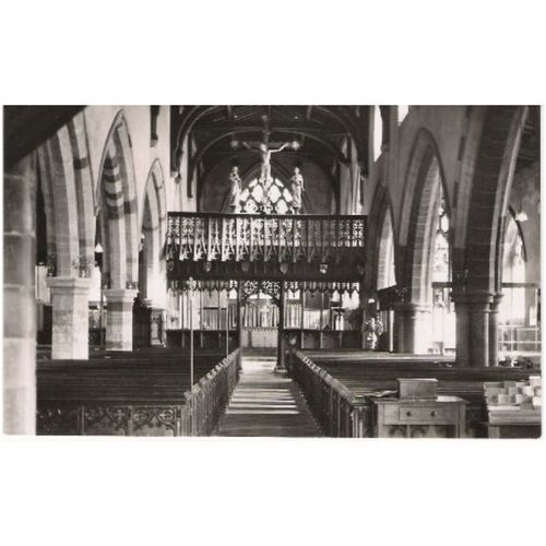 Higham Ferrers, Northamptonshire - St. Mary's Church interior - real photo card