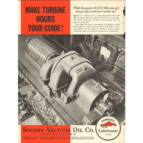 socony vacuum oil company 1936 turbine gargoyle lubricants vintage ad
