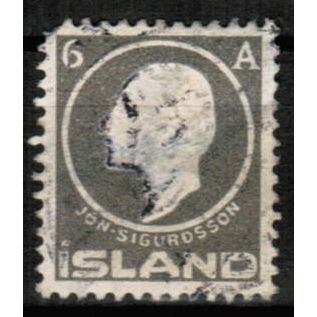 1911 Iceland - Jon Sigurdsson 6 aur. - Sc# 89 used THIN