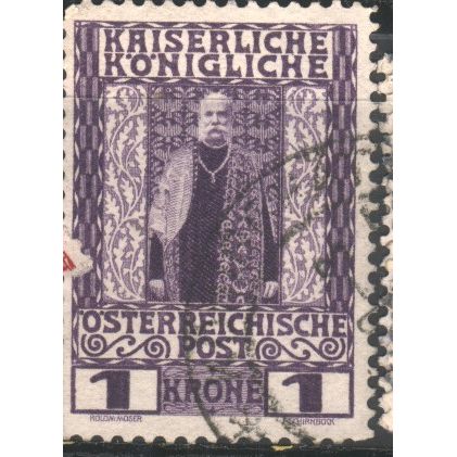 Austria 1908 - SG203 - 1k violet - Francis Joseph 1 in ceremonial robes - used