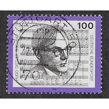 GER 1992 100pf 'HUGO DISTLER' FINE USED (EBID54-536)