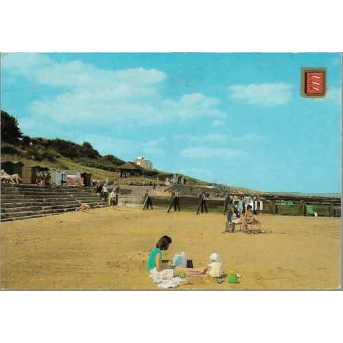 Frinton-on-Sea, Essex - Beach - Golden Shield postcard c.1980s