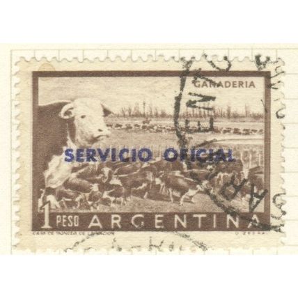 Argentina 1955 - 1p brown - Bull - (Official) used