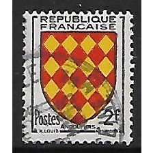 FRANCE 1954 PROVINCIAL COAT OF ARMS 2F ANGOUMOIS SG 1229 FINE USED#