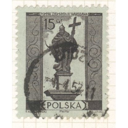 Poland 1955 - 15g brownish black - Zygmunt III Waza - used