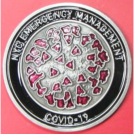 NYPD Covid 19 Emergency Management. Challenge Coin. 1.75". 54b.