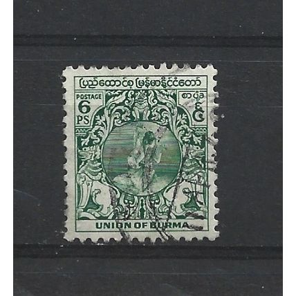 Burma.SG101 6p Dancer (Green).Fine Used.Jul25q