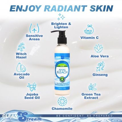 Anal Bleach w Vitamin C and Aloe 6 oz CleanStream Bleaching Cream Clean Stream !
