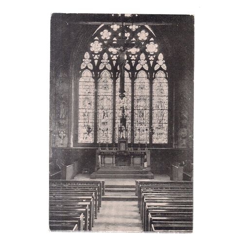 THE EAST WINDOW, ST. ETHELREDA CHURCH, LONDON .unused vintage postcard =
