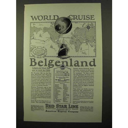 1925 IMM World Cruise Ad - Belgenland