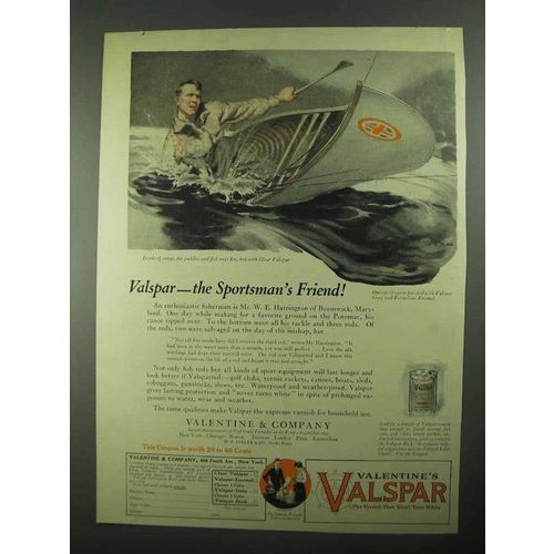 1925 Valentine's Valspar Ad - The Sportsman's Friend