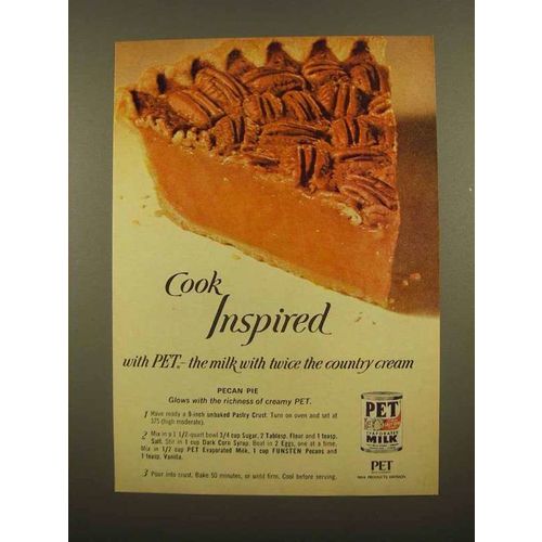 1965 Pet Evaporated Milk Ad - Pecan Pie Recipe