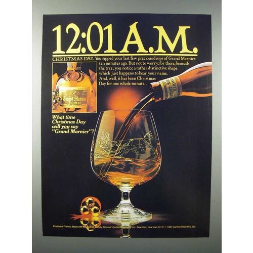 1981 Grand Marnier Liqueur Ad - 12:01 A.M. Christmas