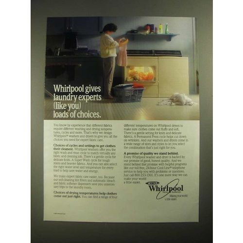 1987 Whirlpool Washer and Dryer Ad - Loads of Choices