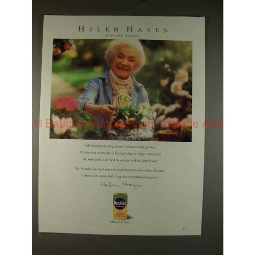 1992 Miracle Gro Ad with Actress Helen Hayes, NICE!!