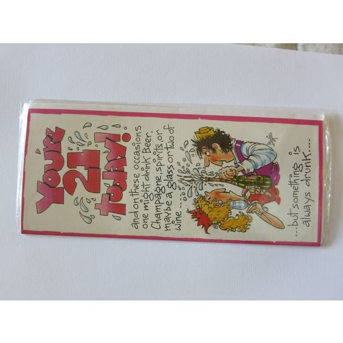 Your're 21 Today Birthday Drinking Drunk Man & Woman Standard Card A4 Portrait