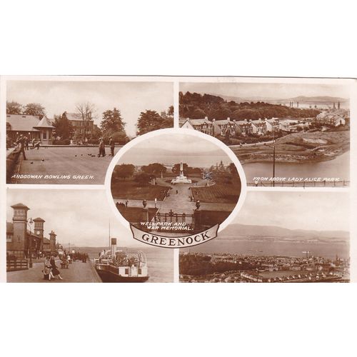 Multi View Greenock Renfrewshire Postcard (RFW76502)