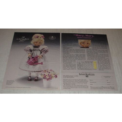 1991 Ashton-Drake Mary, Mary, Quite Contrary Doll Ad - Let me tend my flowers