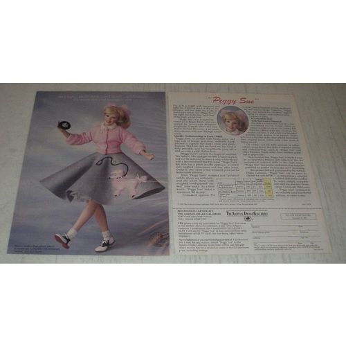 1991 Ashton-Drake Peggy Sue Doll Ad - Sock hops Poodle skirts Rock 'n Roll