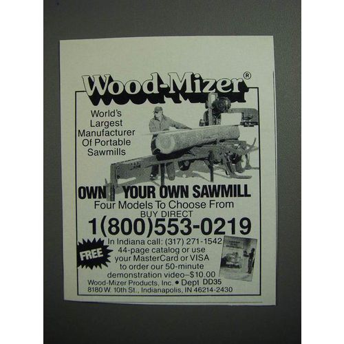 1989 Wood-Mizer Sawmill Ad - largest manufacturer of portable sawmills