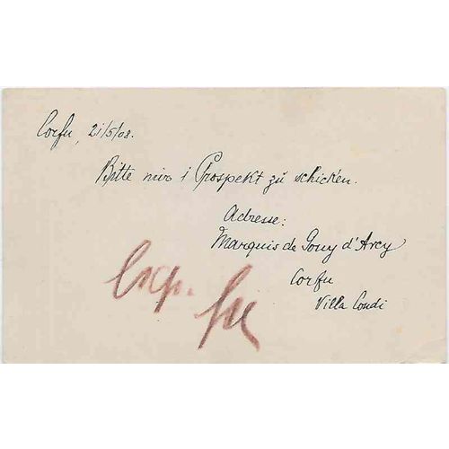 Greece Corfu Postal Card Villa Coudi to Bosnia combo 1908, great cancels