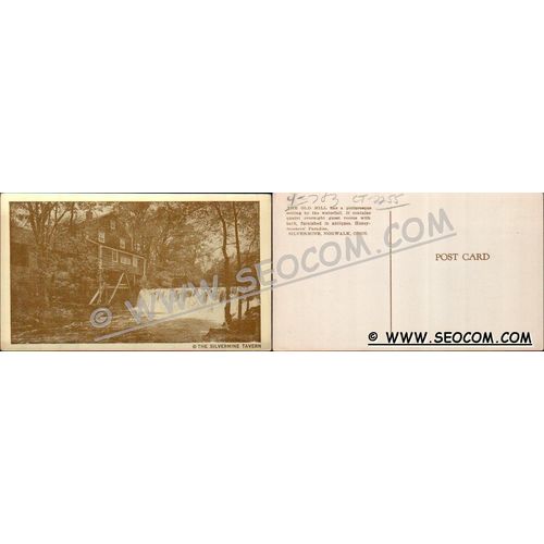 CT Norwalk Postcard Waterfall At Silvermine Tavern ct_box4~2255