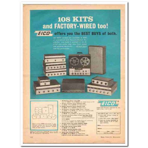 ELECTRONIC INSTRUMENT COMPANY 1963 EICO Kits Factory-Wired vintage ad