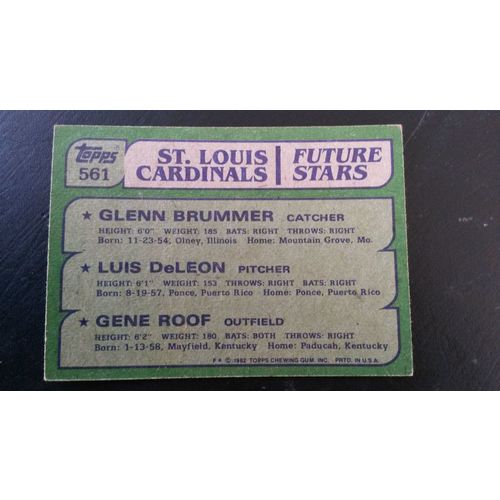 1982 Topps Card # 561 St Louis Cardinals Future Stars Very Good-Excellent (4)