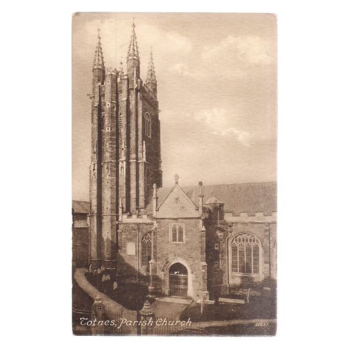 TOTNES PARISH CHURCH, DEVON unused antique postcard by Frith =