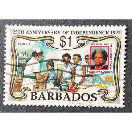 Barbados 1991 25th Anniversary of Independence SG 969. $1 Health clinic