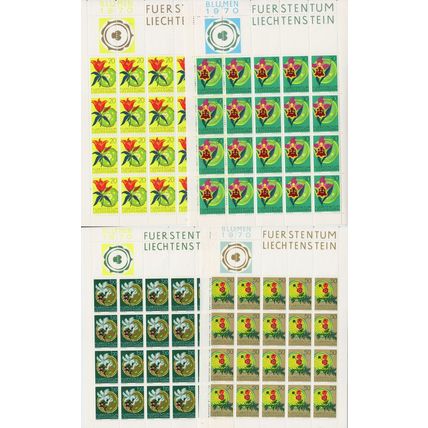 LIECHTENSTEIN [1970] MiNr 0521-24 Kleinbogen ( **/mnh ) Blumen