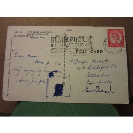 multiview, BLACKPOOL, LANCASHIRE...used postcard by Sanderson & dixon 1964 pm =