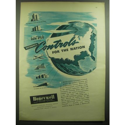 1947 Honeywell Automatic Controls Ad - Automatic Controls for the nation