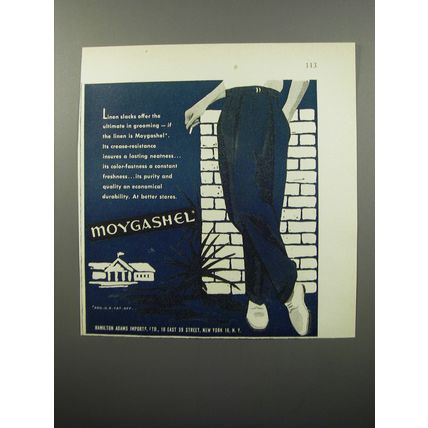1950 Moygashel Slacks Ad - Linen slacks offer the ultimate in grooming
