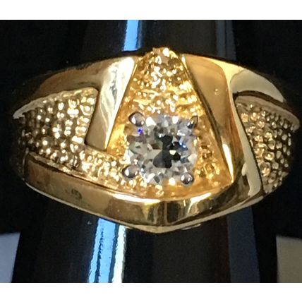 Man's Ring 18K HGE Gold Plate with Accent #380 USA Seller
