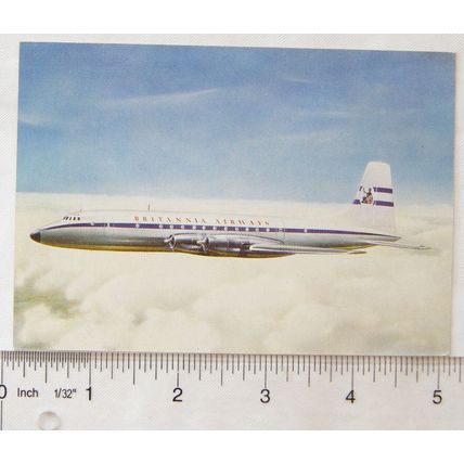 old postcard Britannia Airways Prop Jet